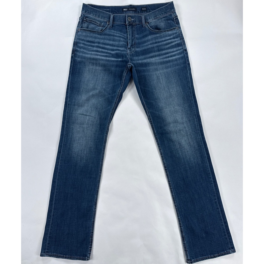 BKE Mens Jeans 34x34 Blue Jake Straight Leg Stretch Denim Casual Rugged